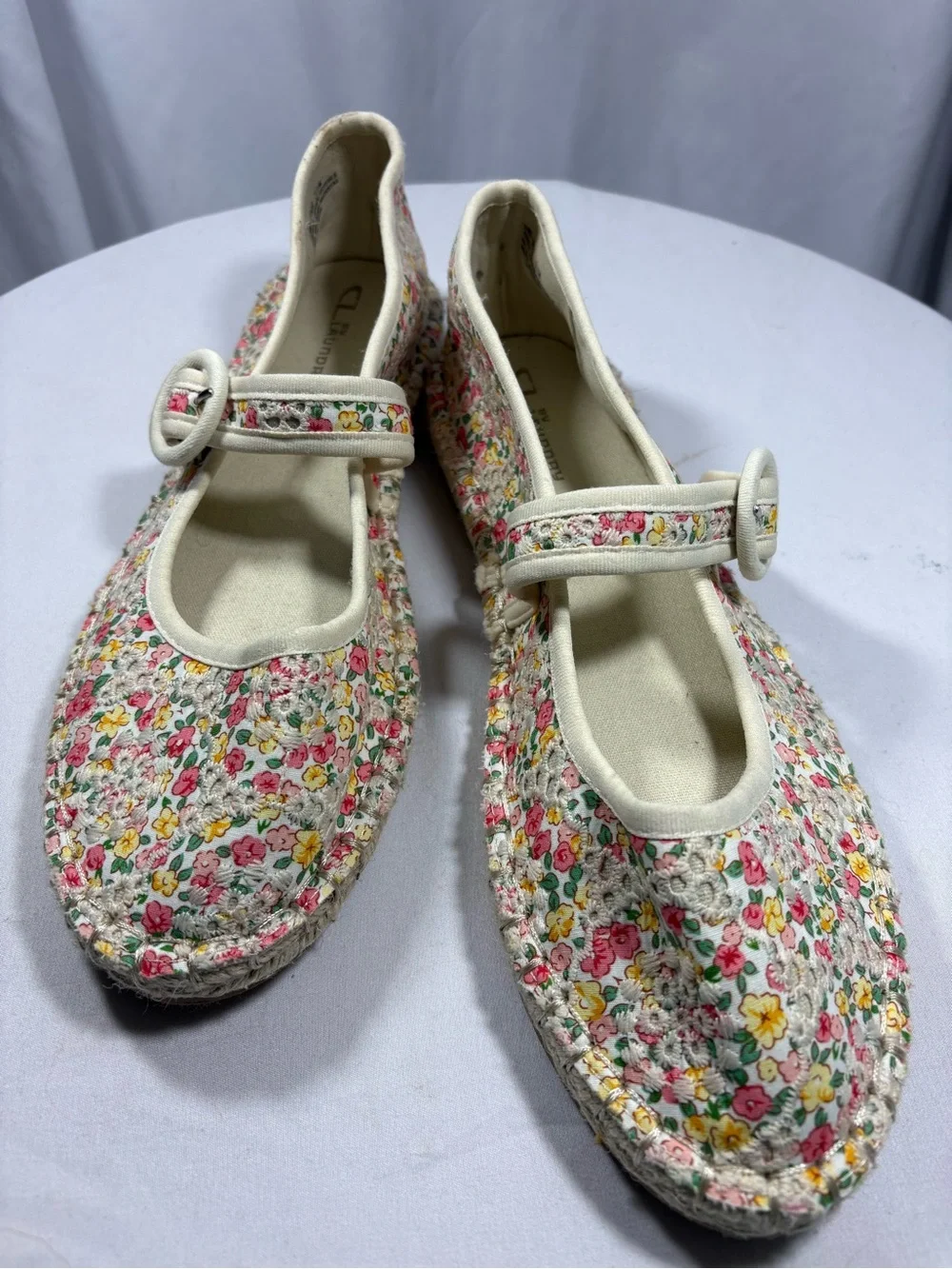 CL By Chinese Laundry Women's Floral Cottage Mary Jane Espadrille Flats Sz 11M